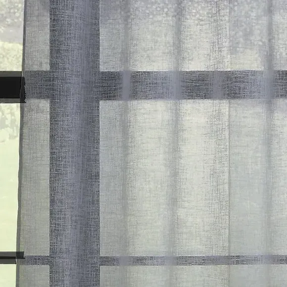 Single Slot Top Voile Panel - Grey, Polyester