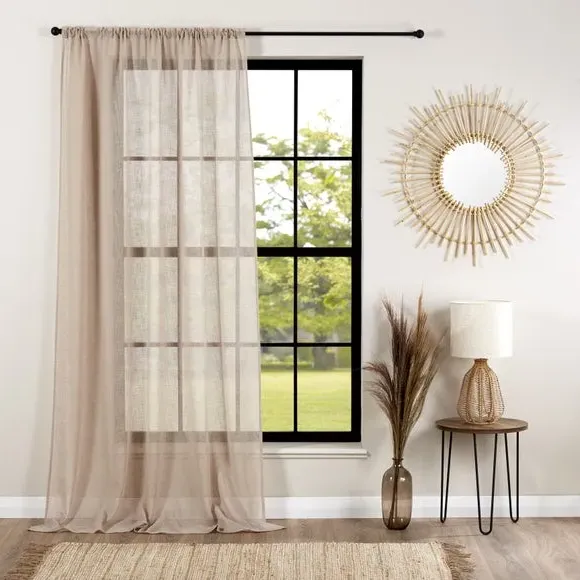 Single Slot Top Voile Panel - Natural, Polyester