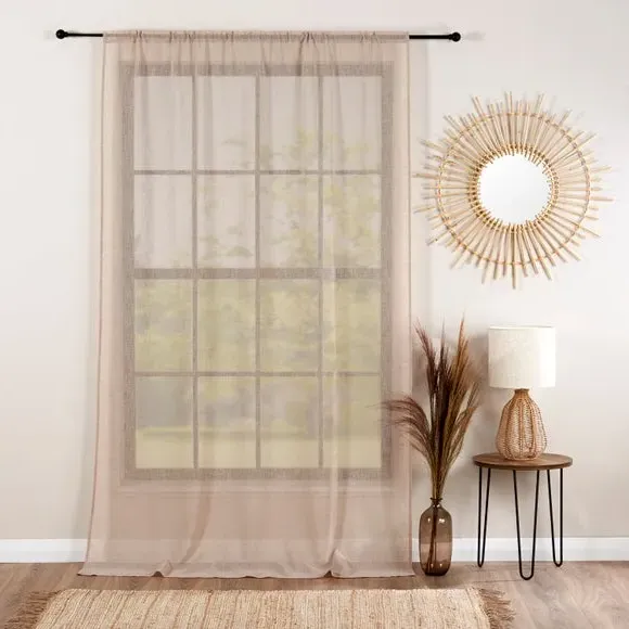 Single Slot Top Voile Panel - Natural, Polyester