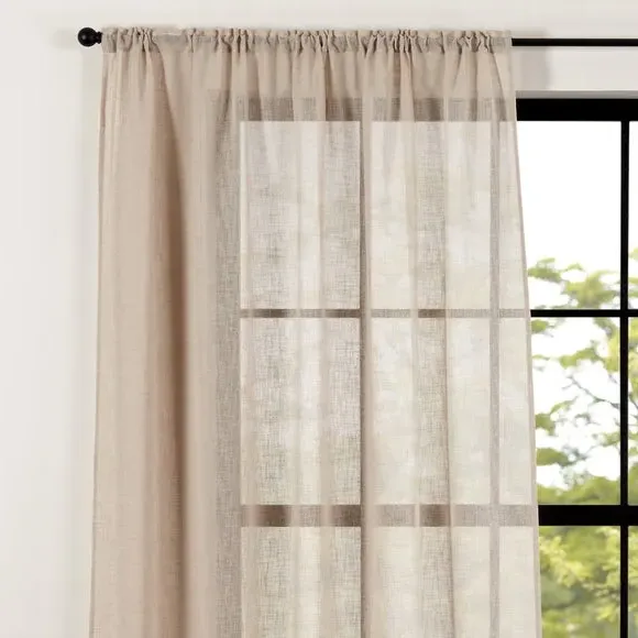 Single Slot Top Voile Panel - Natural, Polyester