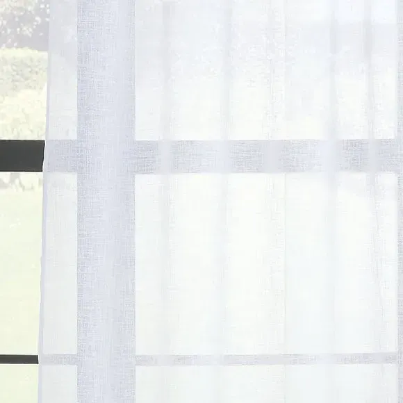Single Slot Top Voile Panel - White, Polyester