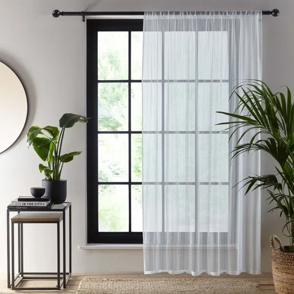 Single Slot Top Voile Panel - White