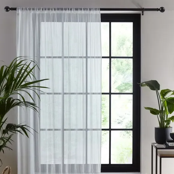 Single Slot Top Voile Panel - White