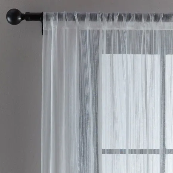 Single Slot Top Voile Panel - White