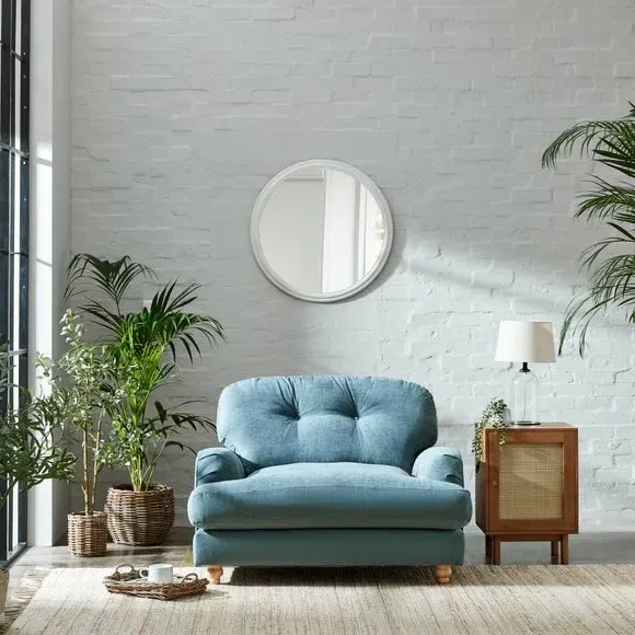 Single Snuggle Chair Vintage Style - Aqua, Chenille