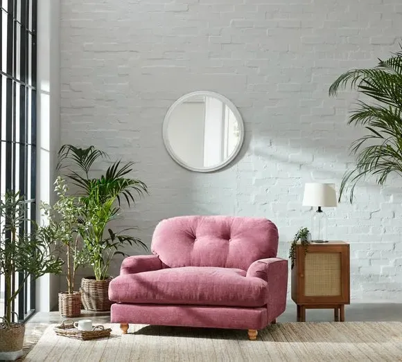Single Snuggle Chair Vintage Style - Berry, Chenille