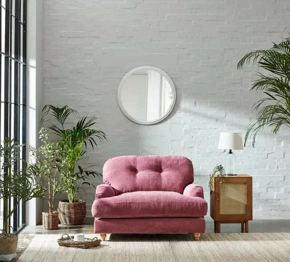 Single Snuggle Chair Vintage Style - Berry, Chenille