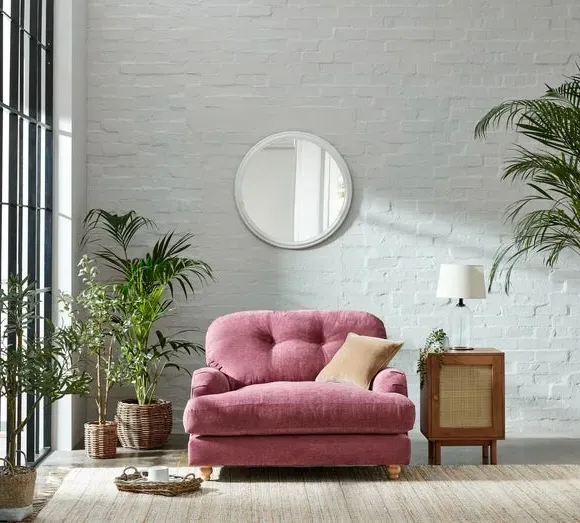 Single Snuggle Chair Vintage Style - Berry, Chenille
