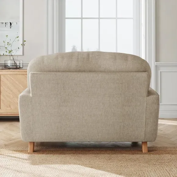 Single Snuggle Chair with Wooden Legs - Mole, Faux Linen