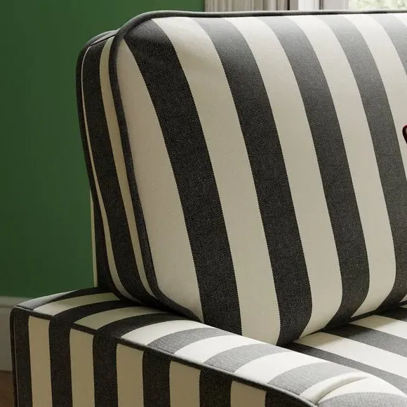 Single Snuggle Chair Woven Stripe - Black, Cotton