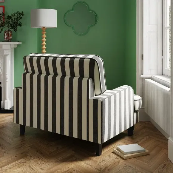 Single Snuggle Chair Woven Stripe - Black, Cotton