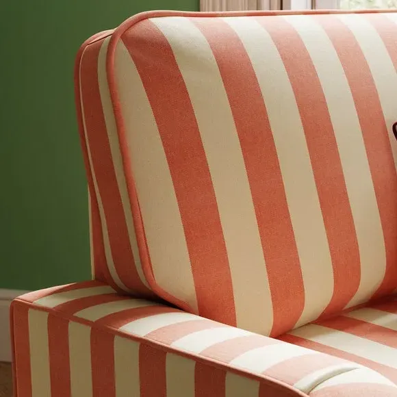 Single Snuggle Chair Woven Stripe - Coral, Cotton