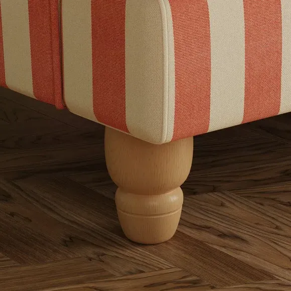Single Snuggle Chair Woven Stripe - Coral, Cotton