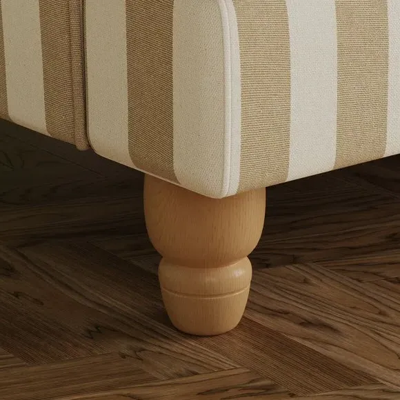 Single Snuggle Chair Woven Stripe - Mushroom, Cotton