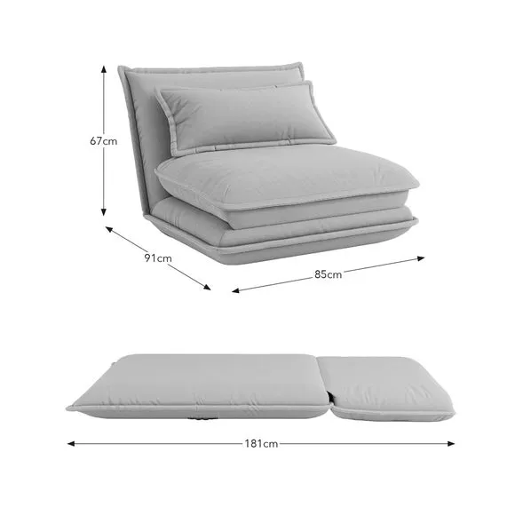 Single Sofa Bed Foldable - Natural, Flatweave