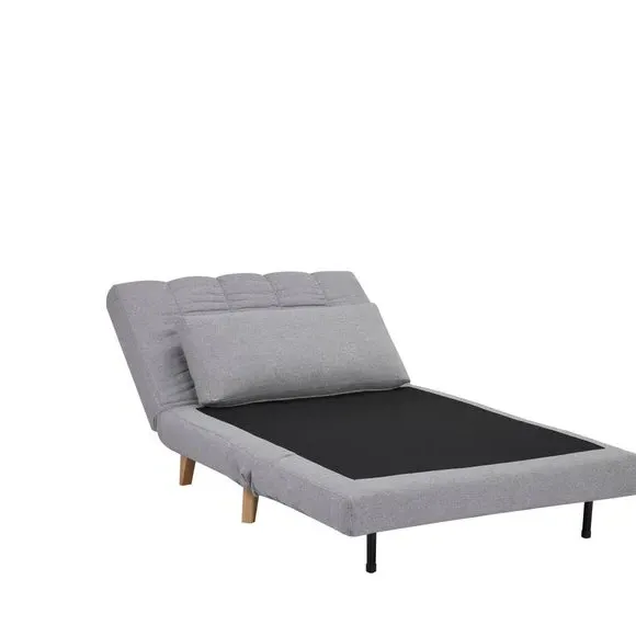 Single Sofa Bed with Fold Out - Grey, Fabric