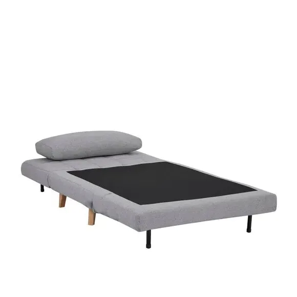 Single Sofa Bed with Fold Out - Grey, Fabric