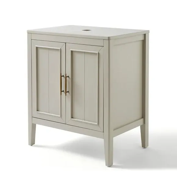 Single Vanity Unit with Storage - Grey