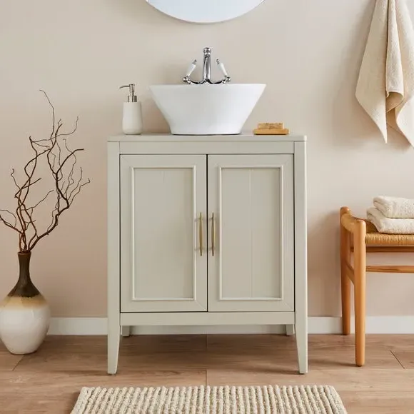 Single Vanity Unit with Storage - Grey image