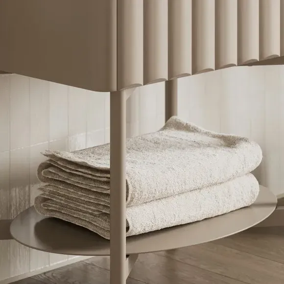 Single Vanity Unit with Storage - Sandstone