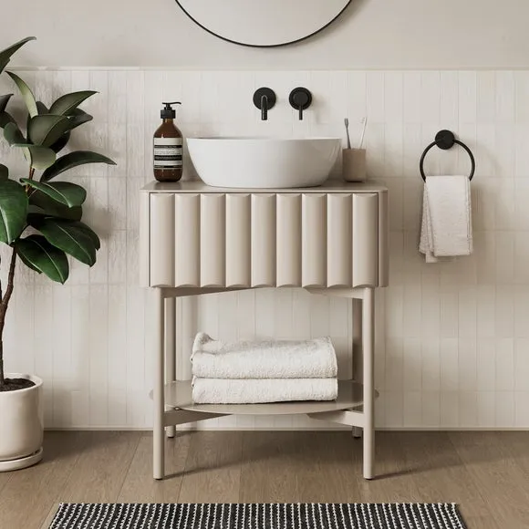 Single Vanity Unit with Storage - Sandstone image