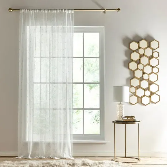 Single Voile Panel Slot Top - Gold, Polyester