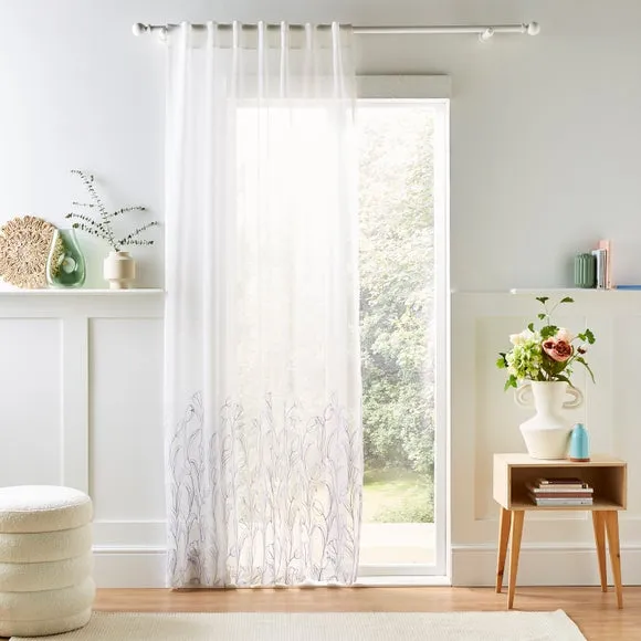 Single Voile Panel with Embroidery - Lilac image