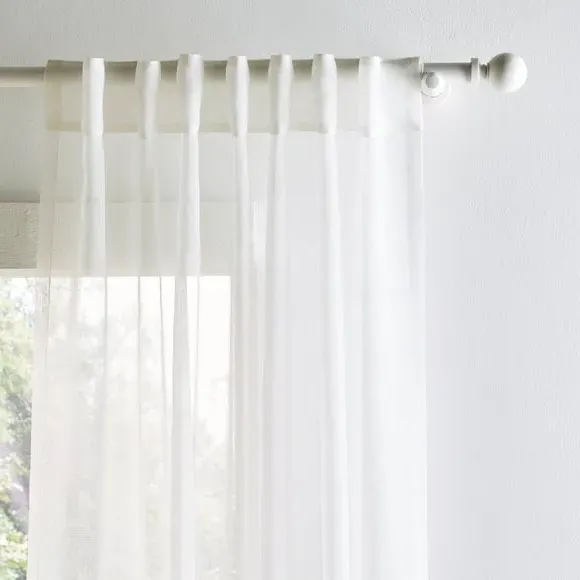 Single Voile Panel with Embroidery - Lilac