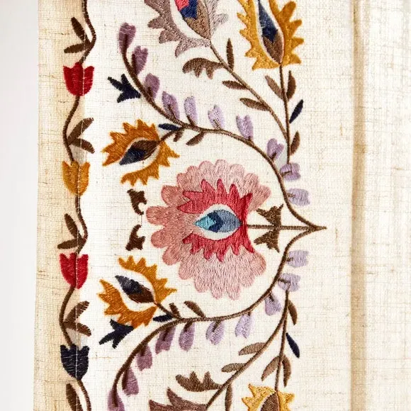 Single Voile Panel with Embroidery - Multicolor