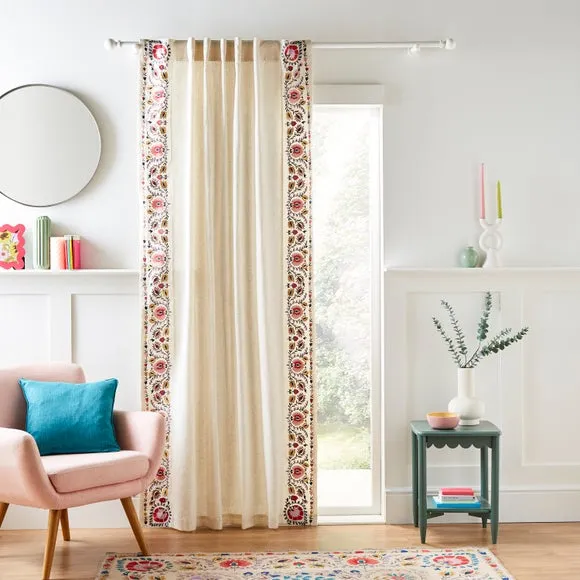 Single Voile Panel with Embroidery - Multicolor