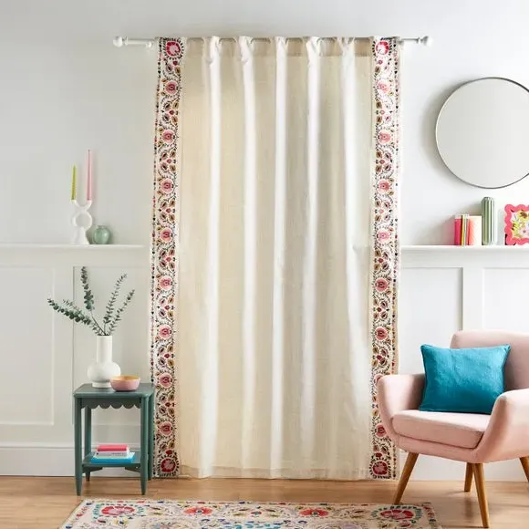Single Voile Panel with Embroidery - Multicolor