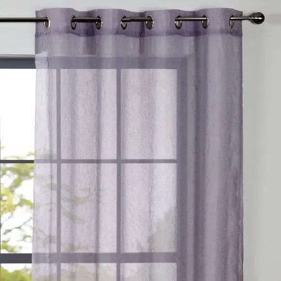 Single Voile Panel with Eyelets - Grey, Crushed image