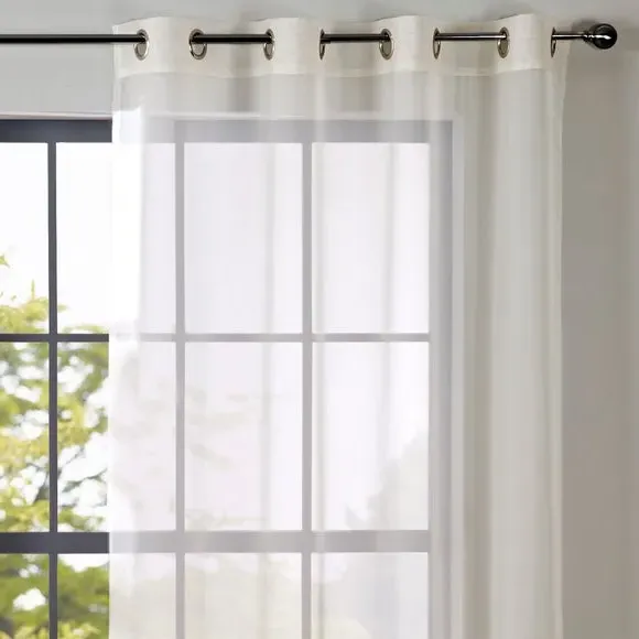 Single Voile Panel with Eyelets - Ivory, Sheer image