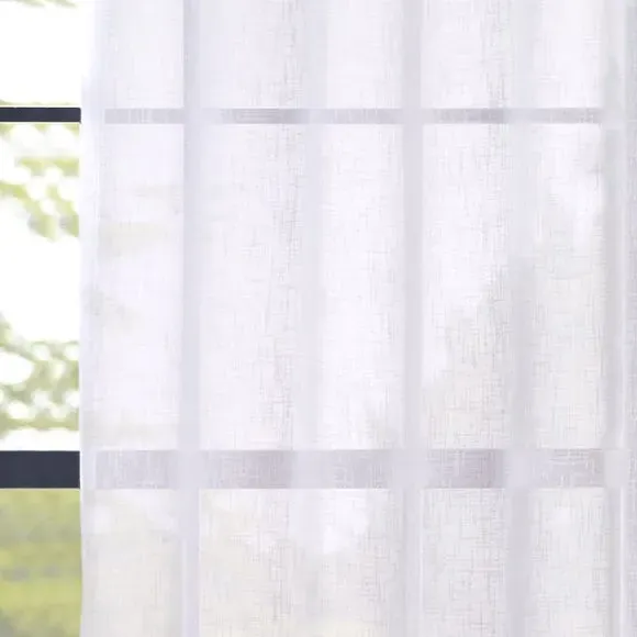 Single Voile Panel with Eyelets - White, Polyester