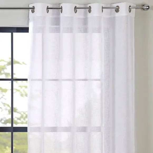 Single Voile Panel with Eyelets - White, Polyester image