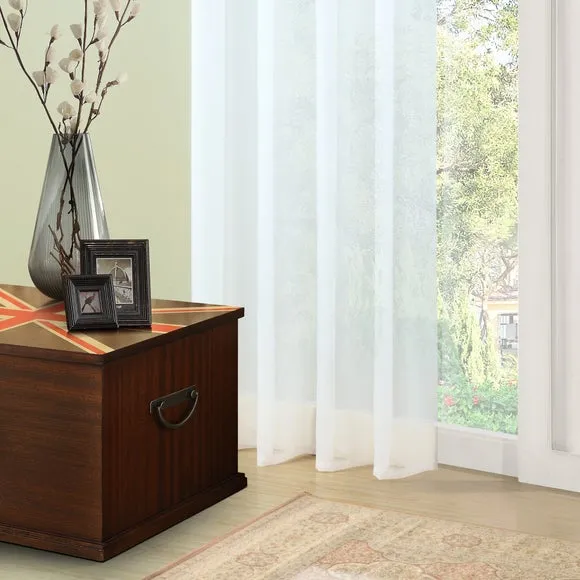 Single Voile Panel with Eyelets - White, Sheer