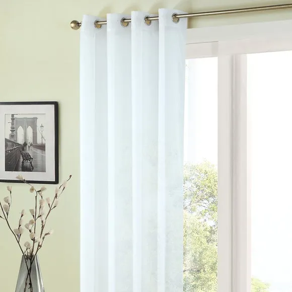 Single Voile Panel with Eyelets - White, Sheer
