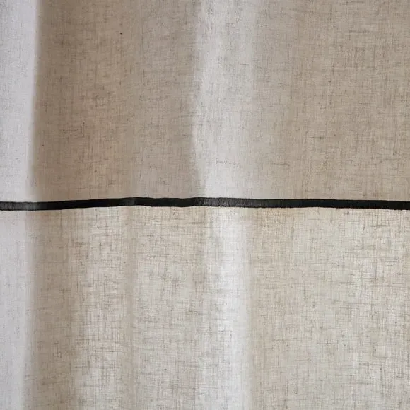 Single Voile Panel with Hidden Tab Top - Black