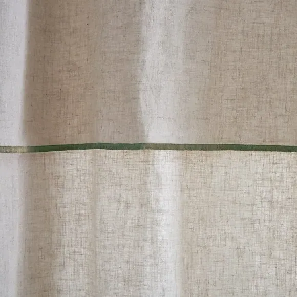 Single Voile Panel with Hidden Tab Top - Olive