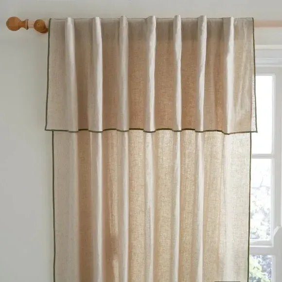 Single Voile Panel with Hidden Tab Top - Olive