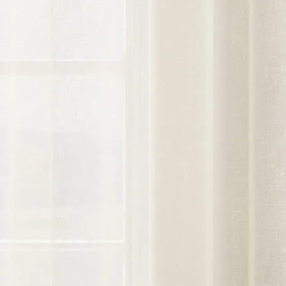 Single Voile Panel with Slot Top - Cream, Polyester