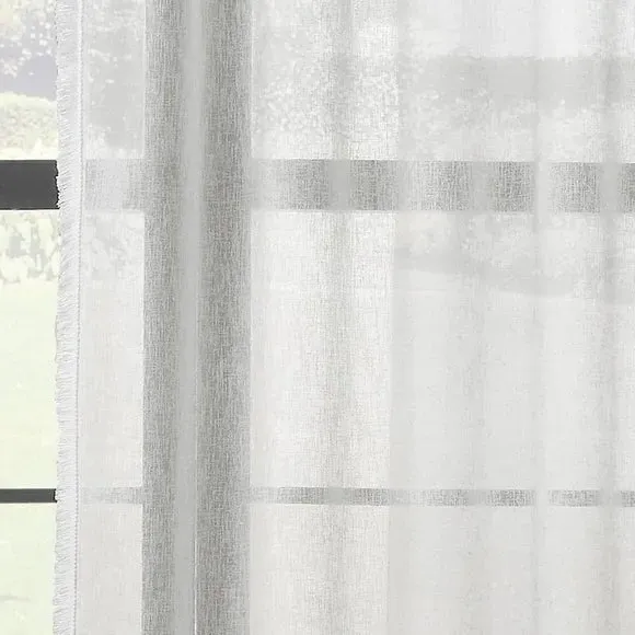 Single Voile Panel with Slot Top - Grey, Polyester
