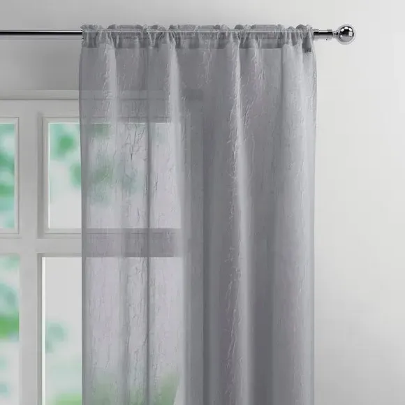 Single Voile Panel with Slot Top - Grey image
