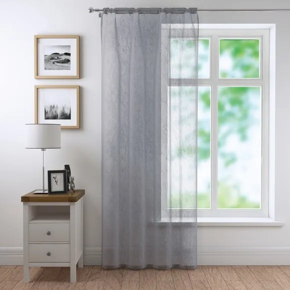 Single Voile Panel with Slot Top - Grey
