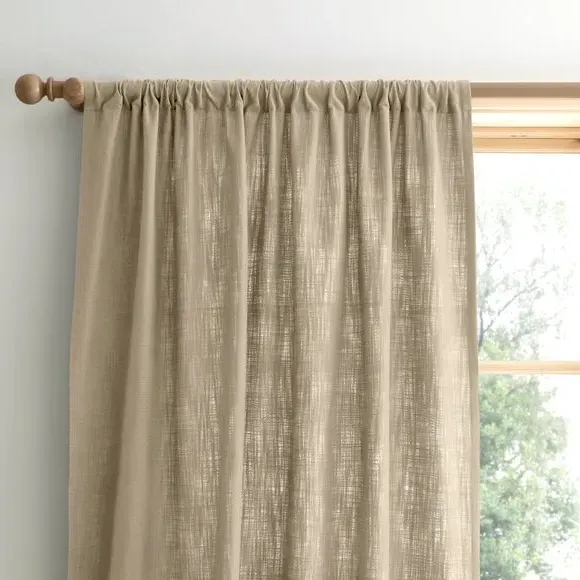 Single Voile Panel with Slot Top - Natural image