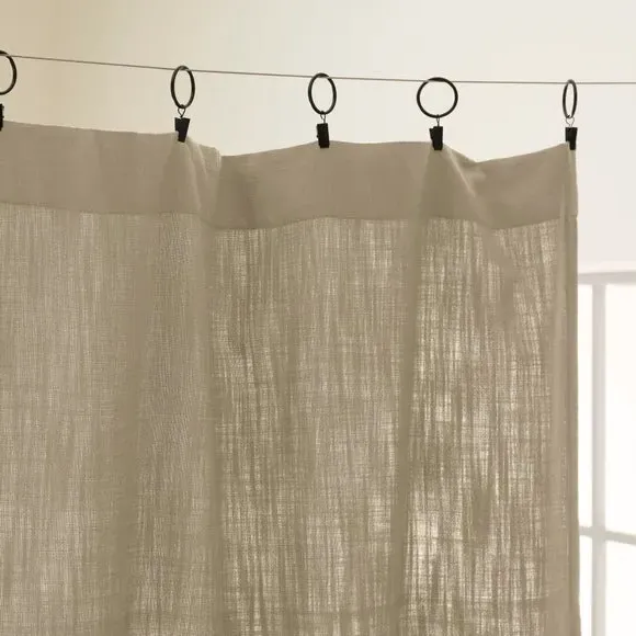 Single Voile Panel with Slot Top - Natural