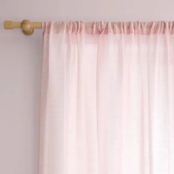 Single Voile Panel with Slot Top - Pink, Polyester