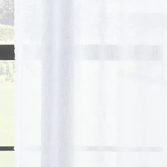 Single Voile Panel with Slot Top - White, Polyester
