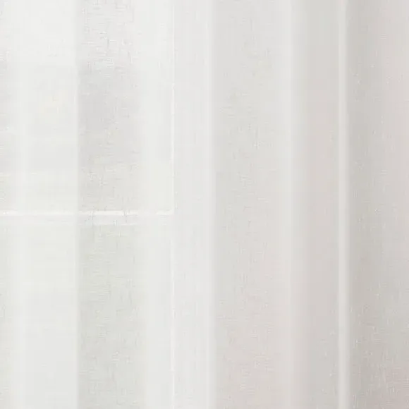 Single Voile Panel with Slot Top - White, Polyester
