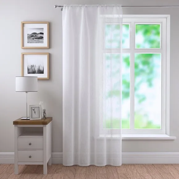Single Voile Panel with Slot Top - White